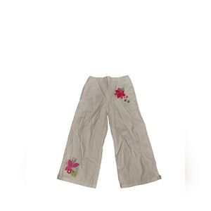 Hanna Andersson Floral White Pants Size 130 US 8 Girls Cotton Pull on Spring
